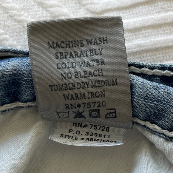 BKE Men's 30R Jake Straight Jeans Faded Light Blue Denim Stretch White Stitch - Picture 10 of 15